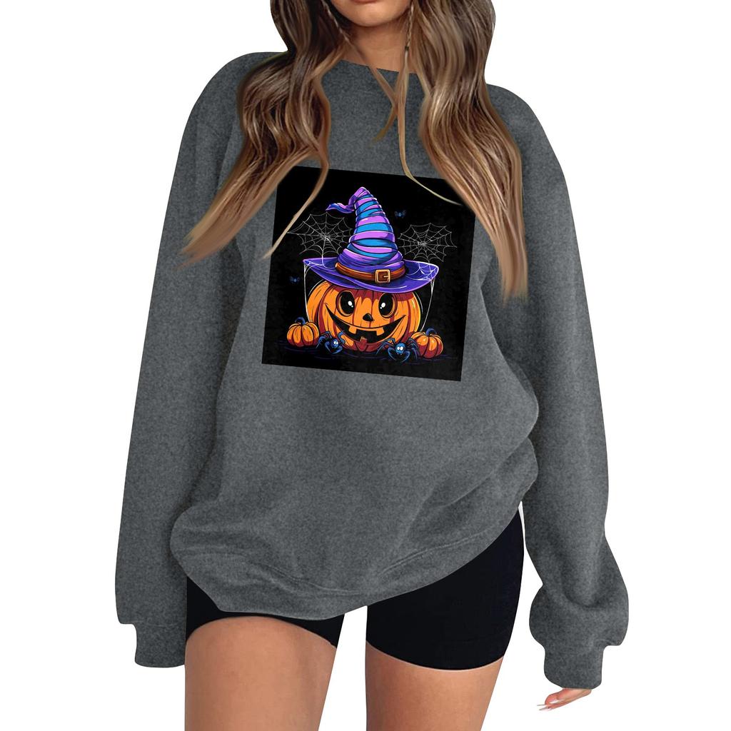 Женская модная толстовка с длинным рукавом и круглым вырезом с принтом