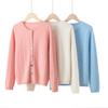 Kangsai Ni 100% Pure Cashmere Women's Slimming Round Neck Cardigan Sweater for Autumn/Winter