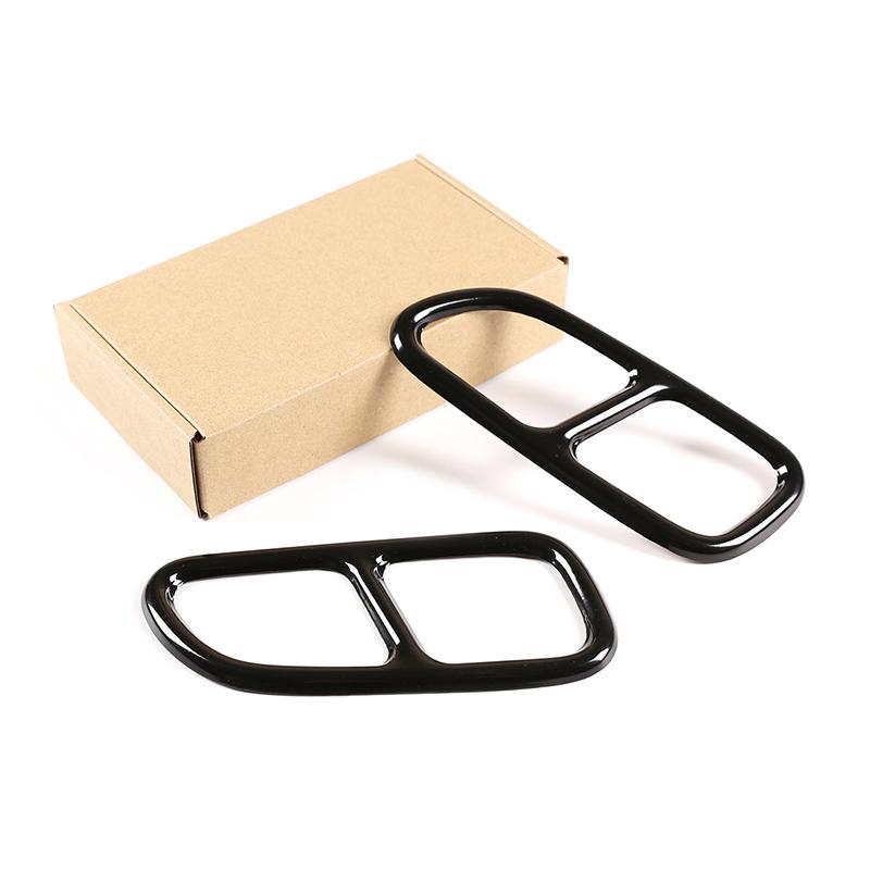 For Mercedes Benz CLA C117 SLK 2009-2016 Car Tail Throat Decor Frame Exhaust Pipe Trim Cover Stainless Steel Accessories 2 Pcs