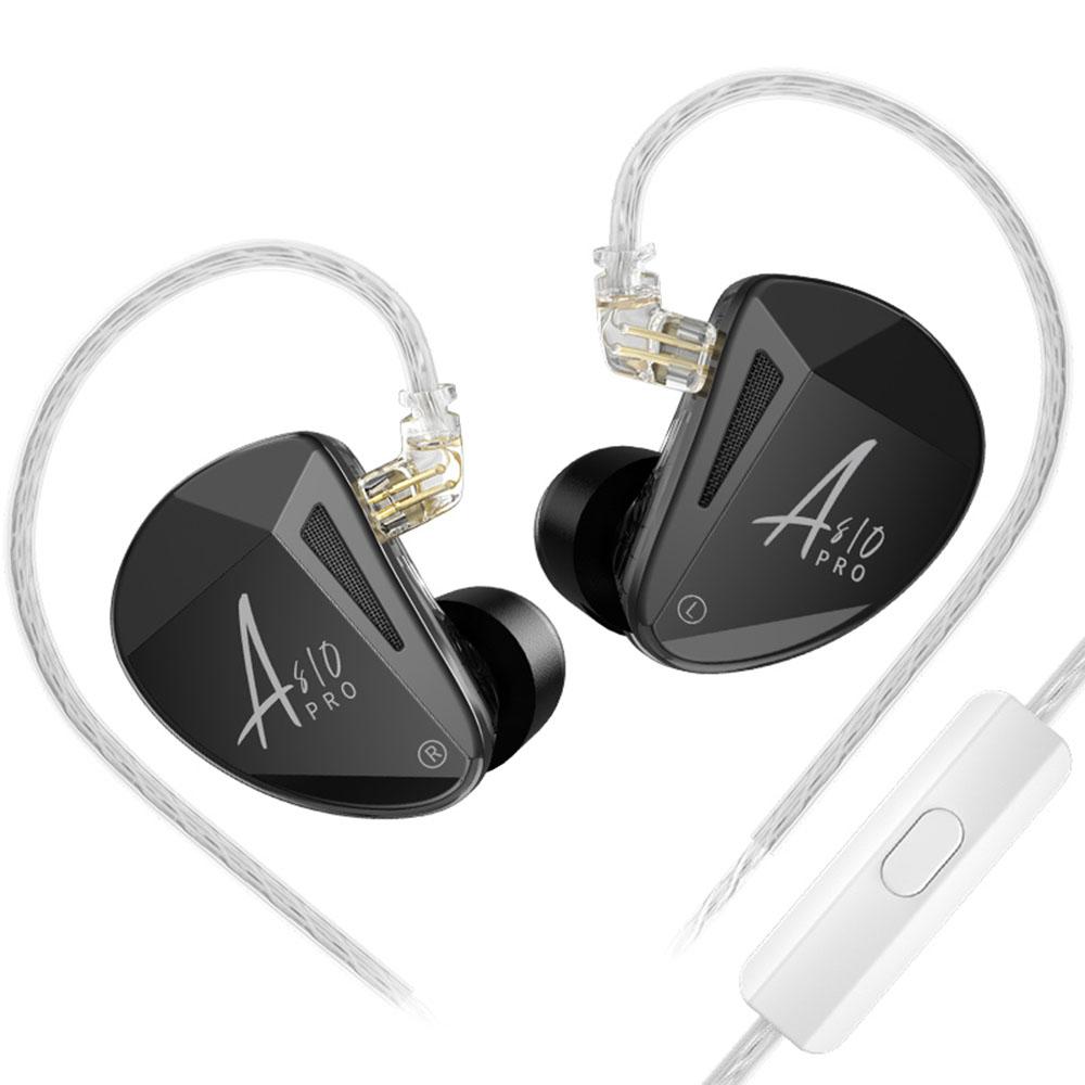 KZ AS10 Pro 5BA IEMs проводные Hi-Fi наушники-вкладыши стерео бас наушники мониторного уровня с микрофоном и посеребренным съемным кабелем.