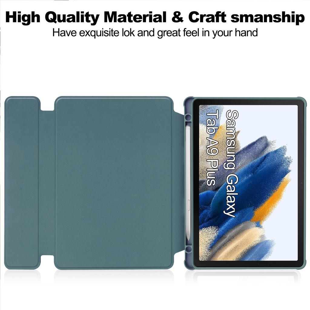 Чехол с Bluetooth-клавиатурой для Samsung Galaxy Tab A9 Plus SM-X216 SM-X210 SM-X218, прозрачный кожаный чехол с вращающейся на 360° клавиатурой