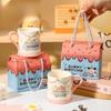 Birthday Bear Cartoon Ceramic Cup Mug Event Souvenir High Looking Cute Water Cup Holiday Gift Set