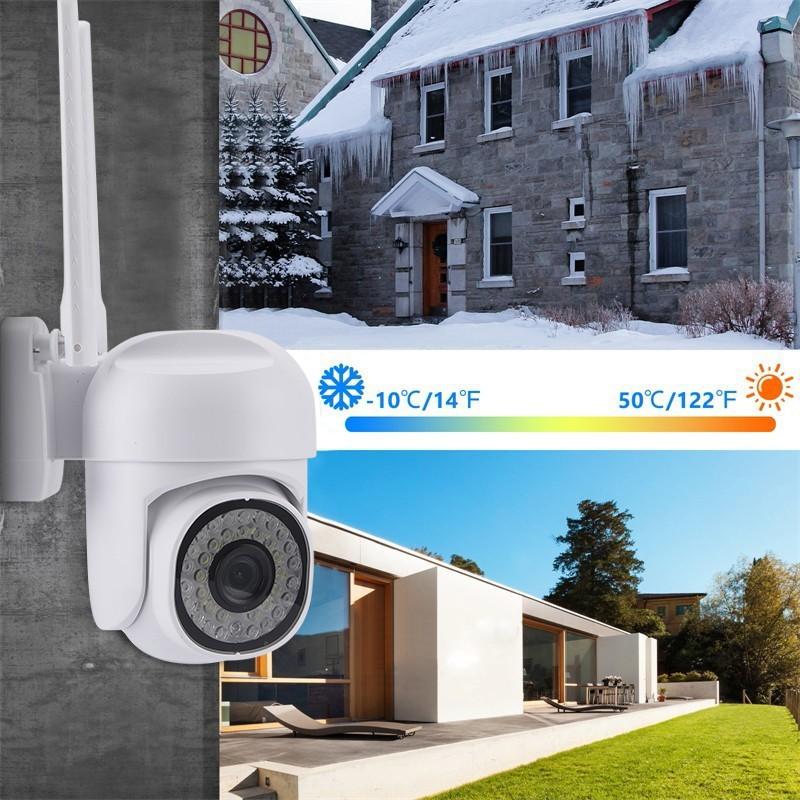 5Ghz&2.4Ghz Alexa Google Assistant WiFi Surveillance 2MP Outdoor Panoramic Camera IP66 Waterproof Camcorder IR Night Vision Ip Camera