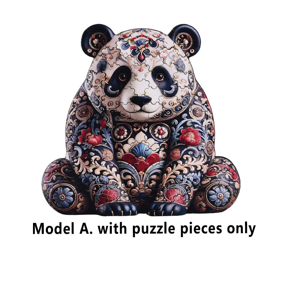 Panda Special-shaped Puzzle Wooden Irregular Puzzle for Friends and Family Gifts