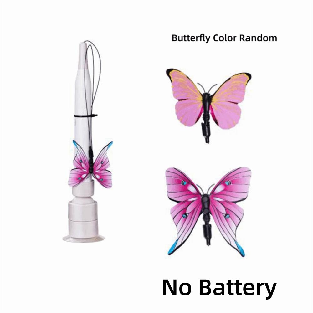 Switchable Butterfly Pattern Cat Teasing Stick Self-hilarity Relieves Removable Handle Automatic Cat Teaser Electric 360° Swivel