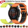 Морской ремешок 22/26 мм для часов Garmin Fenix 8 51/47 мм 7 7/6/5x Двухцветный силиконовый ремешок для Forerunner 965 955 Регулируемый браслет
