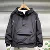 Spring and Autumn Men's Pocket Jacket Hoodie Pullover Half-zip Rushing Jacket