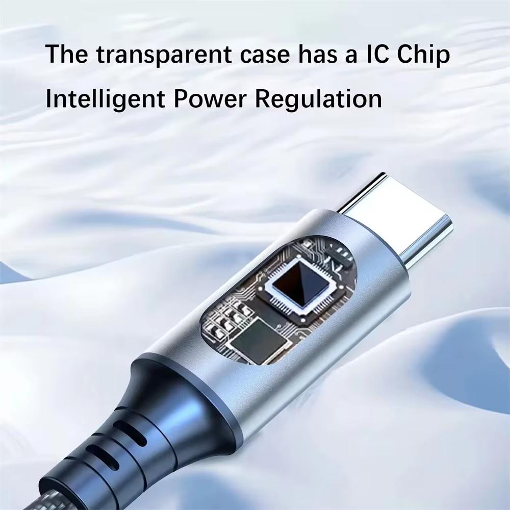 New 120W LED Digital Display Quick Charge USB Type C Cable For Samsung Xiaomi POCO Redmi Huawei Fast Charging Data Cord