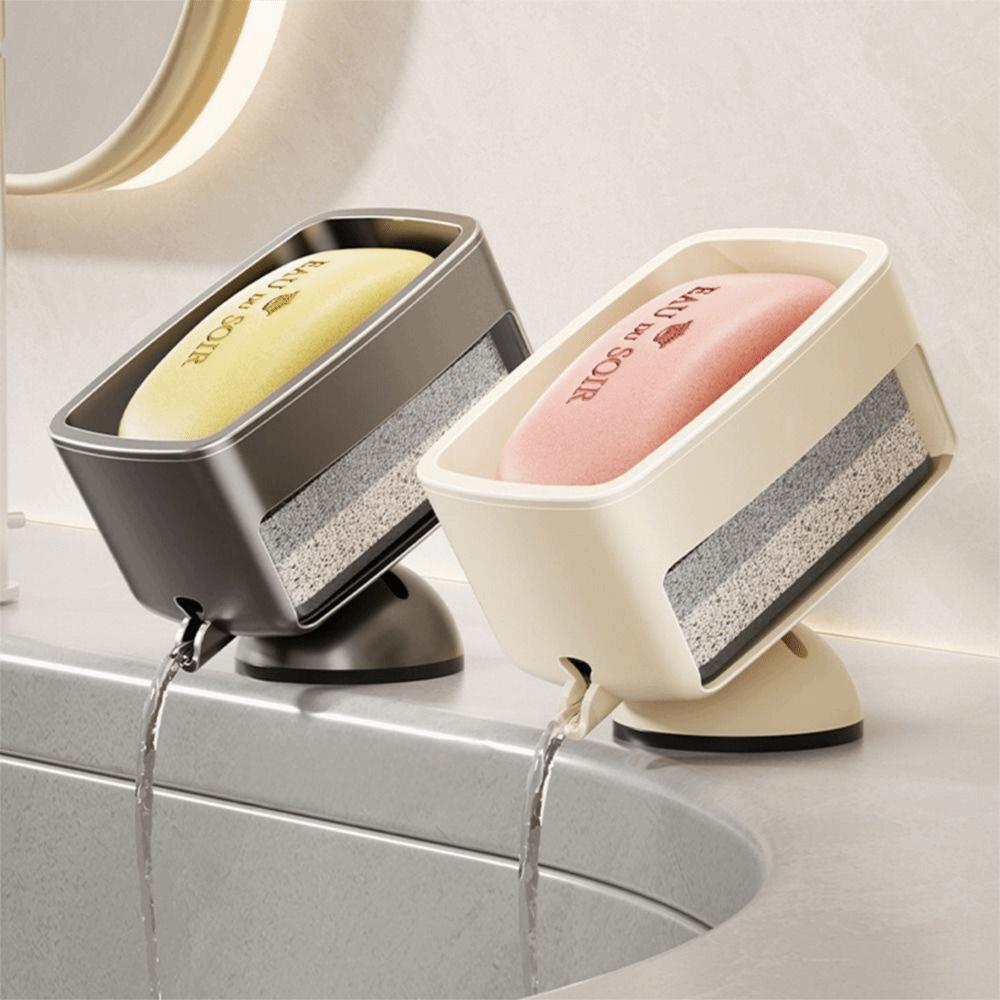 Самосливная портативная мыльница Портативный контейнер для мыла для ванной комнаты Мыльница на присоске Держатель для мыла Раковина