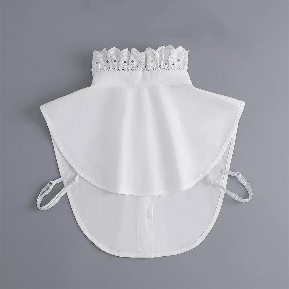 Korean Hollow Out Lace Fake Collar for Sweater Blouse Shirt Detachable Shirt Collar Neckwear Lapel Blouse Top False Collar