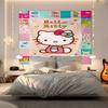Гобелен Hello Kitty Настенное панно Кавайная Эстетичная Декор Комнаты Милое Настенное Искусство для Спальни Общежития Подростков Девочек
