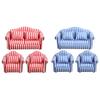 Fashion 1/12 Dollhouses Furniture Double Couch Armchair Figurine Set For Miniature Living Room and Bedroom Decoration