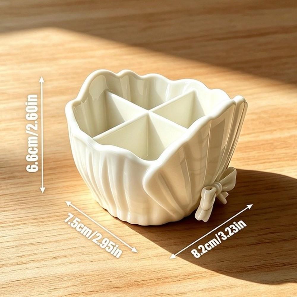 Four-Compartment Makeup Brush Storage Box 3D Printed Pen Holder Toothbrush Rack  Household Use