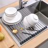 Stainless Steel Drainer Rack Sink Drainer Rack Portable Tableware Fruit Foldable Drying Rack Practical Kitchen Accessories