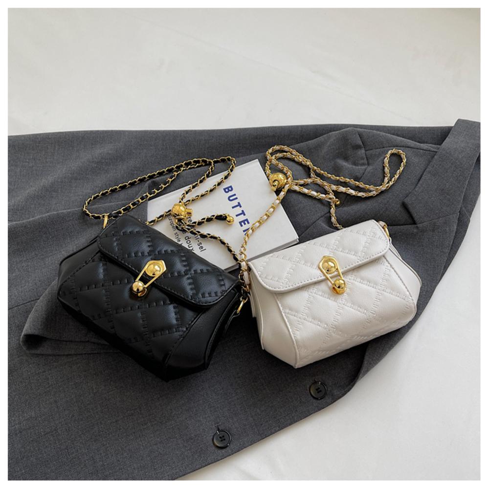 Mini Lock Chain Crossbody Bag For Women New Versatile Minimally Stylish One Shoulder Bag Girls' Mobile Phone Small Square Bag
