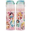 Skater Children's Water Bottle, 2-Way, 470ml (Direct Drinking) or 430ml (Cup Drinking), Disney Princess Design, 24-inch, Girls, Stainless Steel, Insul