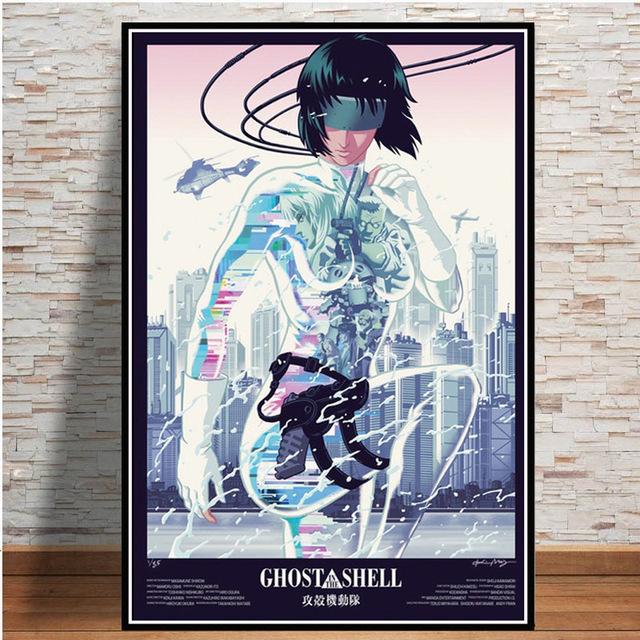 Ghost In The Shell Fight Police Future Sci-Fi Poster and Prints Japan Anime Canvas Printing Wall Art Picture for Room Home Decor