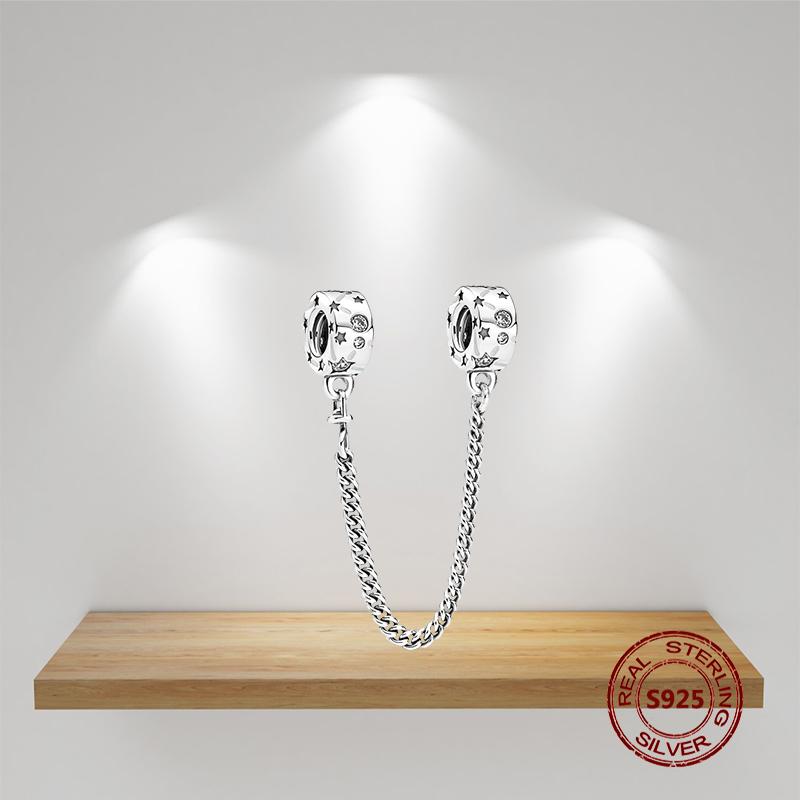 Новая цветочная цепочка безопасности круглая подвеска бусина подходит оригинальный браслет подвеска звезда луна бабочка DIY ювелирные изделия для женщин