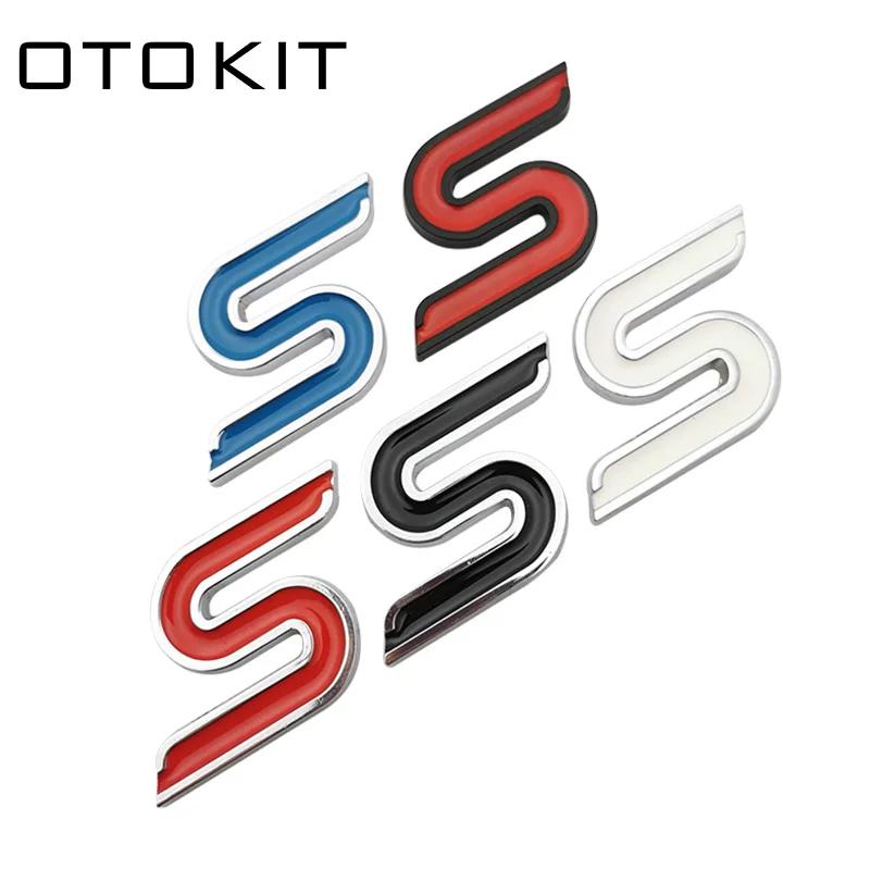 3D Metal S Front Grille Chrome Emblem Badge Car Stickers Decals for Ford Focus Fiesta O303 Ecosport Kuga Mondeo Everest Car Styling