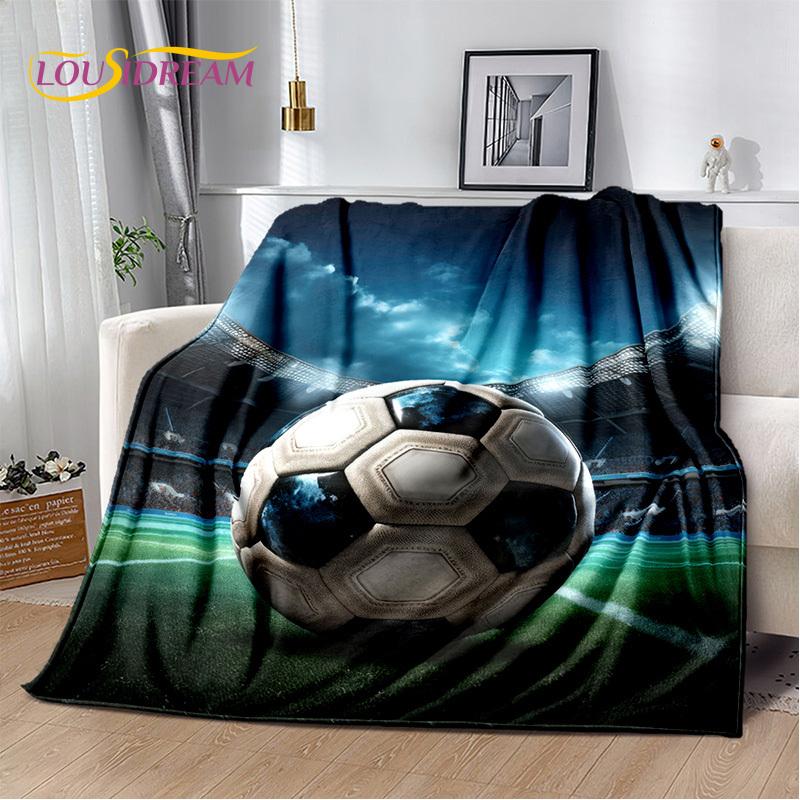 29 Стиль Футбольное поле Футбол Спорт Мультфильм Мягкое одеяло, Мягкий плед для дома Спальня Кровать Диван Дорожный чехол Детский подарок
