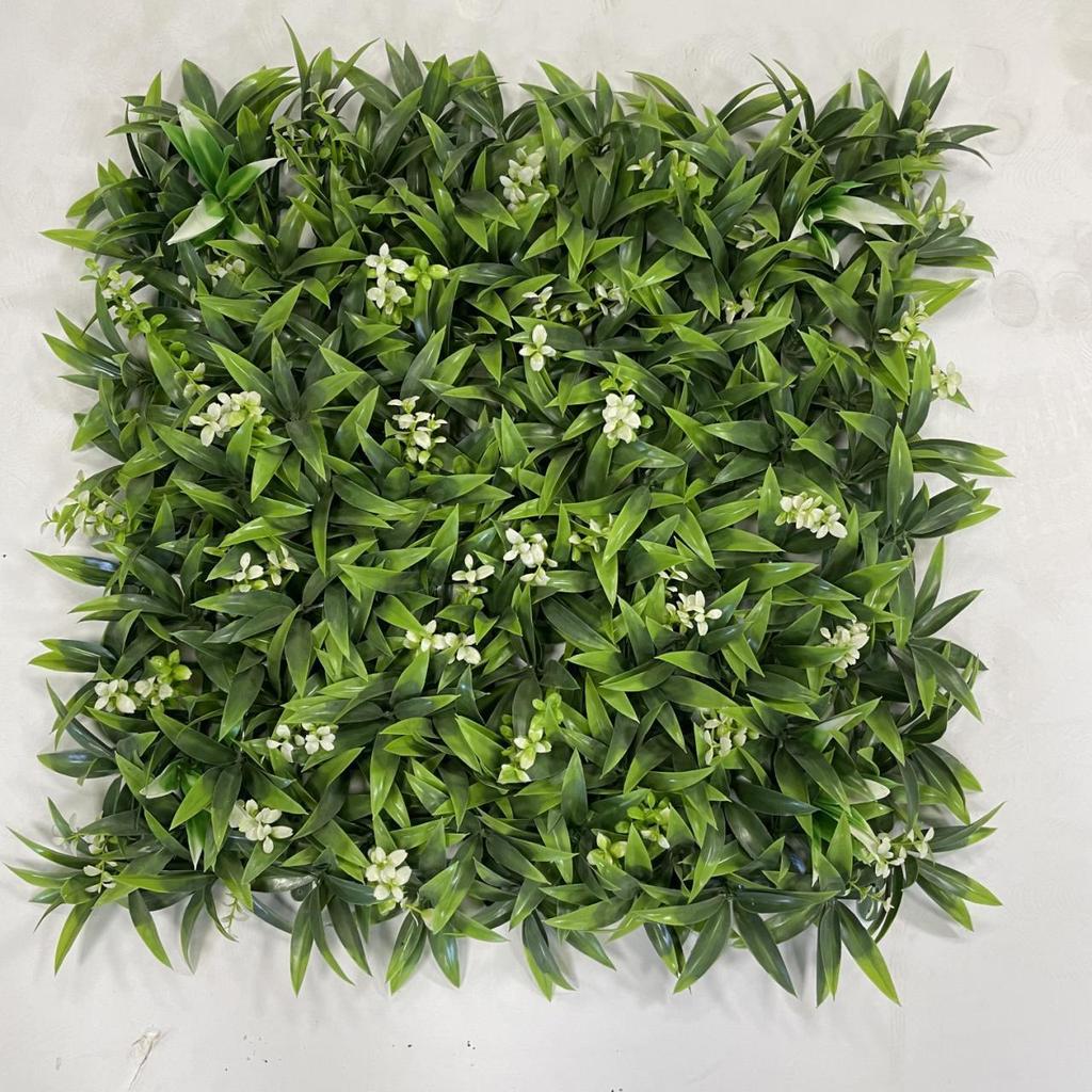 50×50cm Artificial Green Plant Wall - Plastic Vertical Garden, Fake Flower Wall, Synthetic Turf Background