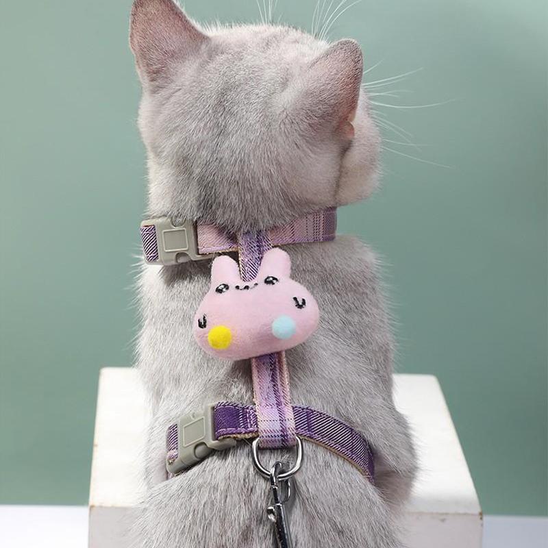 Регулируемая шлейка для кошки с поводком, дышащий жилет, защита от побега, нагрудный ремень для котенка, легкий контроль, принадлежности для домашних кошек, регулируемый ошейник