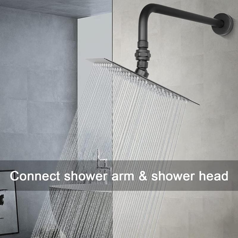 Adjustable Shower Arm Connector Brass Shower Head Swivel Ball Adapter Enhances  Durability & Rusts Resistance for Bathroom