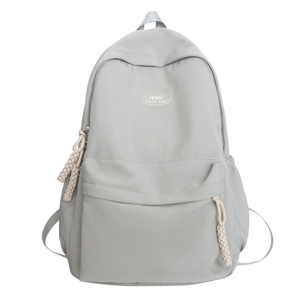 School Bag Junior High School Female High School Student Backpack Travel Solid Color Large Capacity Backpack