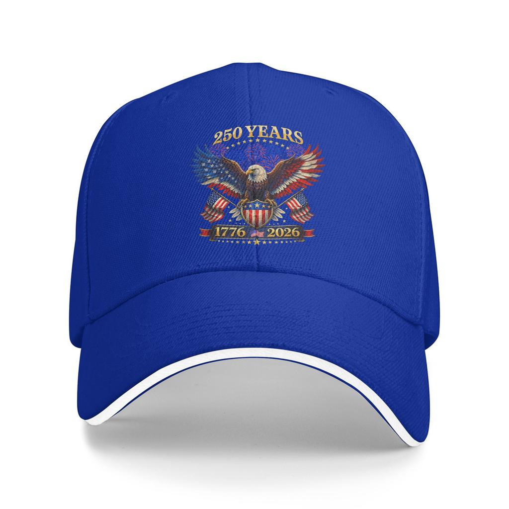250 Years American 1776 2026 250th 4th July Independence Day Sun Baseball Cap Summer Trucker Hat Men Tennis Skate Snapback Cap