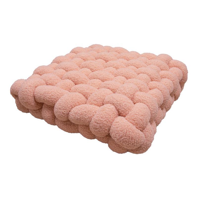 Plush Lamb Fur Square Woven Cushion Seat Pad for Chair Sofa Home Decor