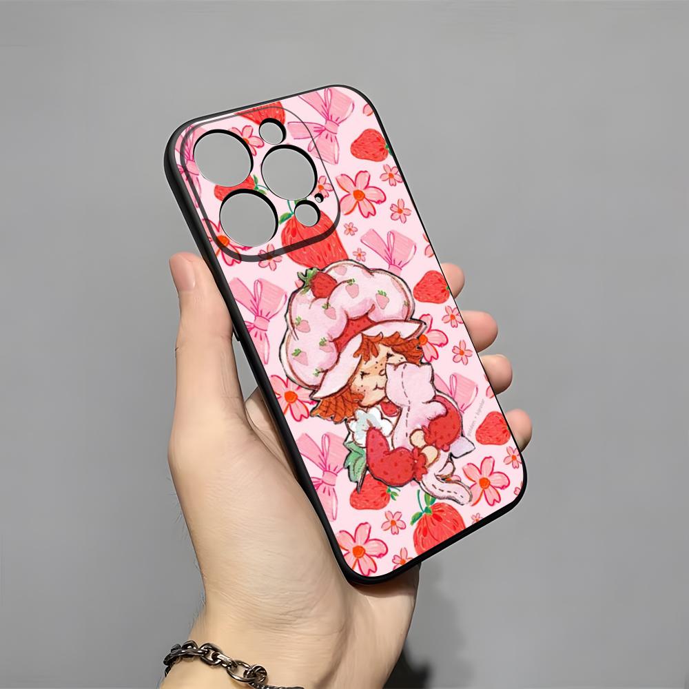 Мультяшный чехол для телефона Клубничный торт S для iPhone 17 Pro Max 16 15 14 Pro Max 13 11 X Xs Xr 8 7Plus Силиконовый чехол