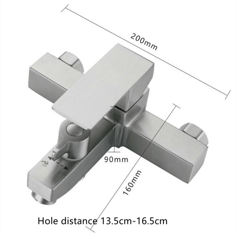 Bathroom Hot And Cold Water Mixing Valve Faucet Stainless Steel Bathtub Water Tap Household Shower Set