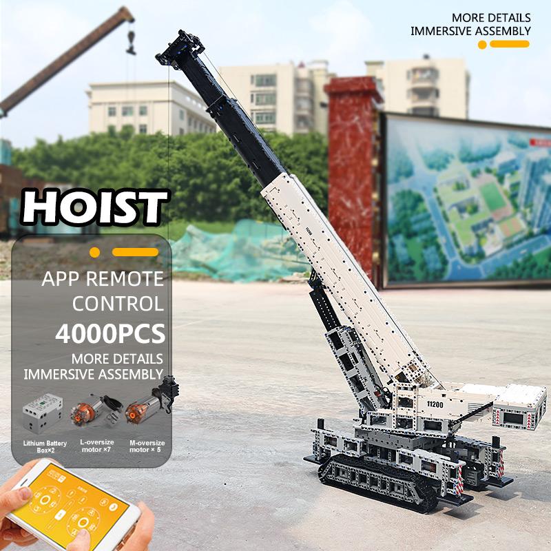 Mould King 17002 Технические игрушки-машины The MOC-10123 Радиоуправляемый Моторизованный Кран Liebherred LTR 11200 Модель Грузовика Строительные Блоки Подарки для Детей