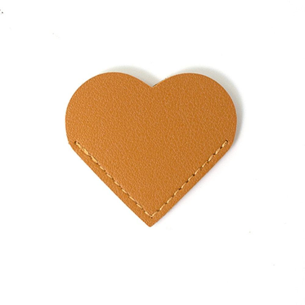 Heart-shaped Leather Bookmark Vintage Book Page Marker Portable Corner Page Marker Books