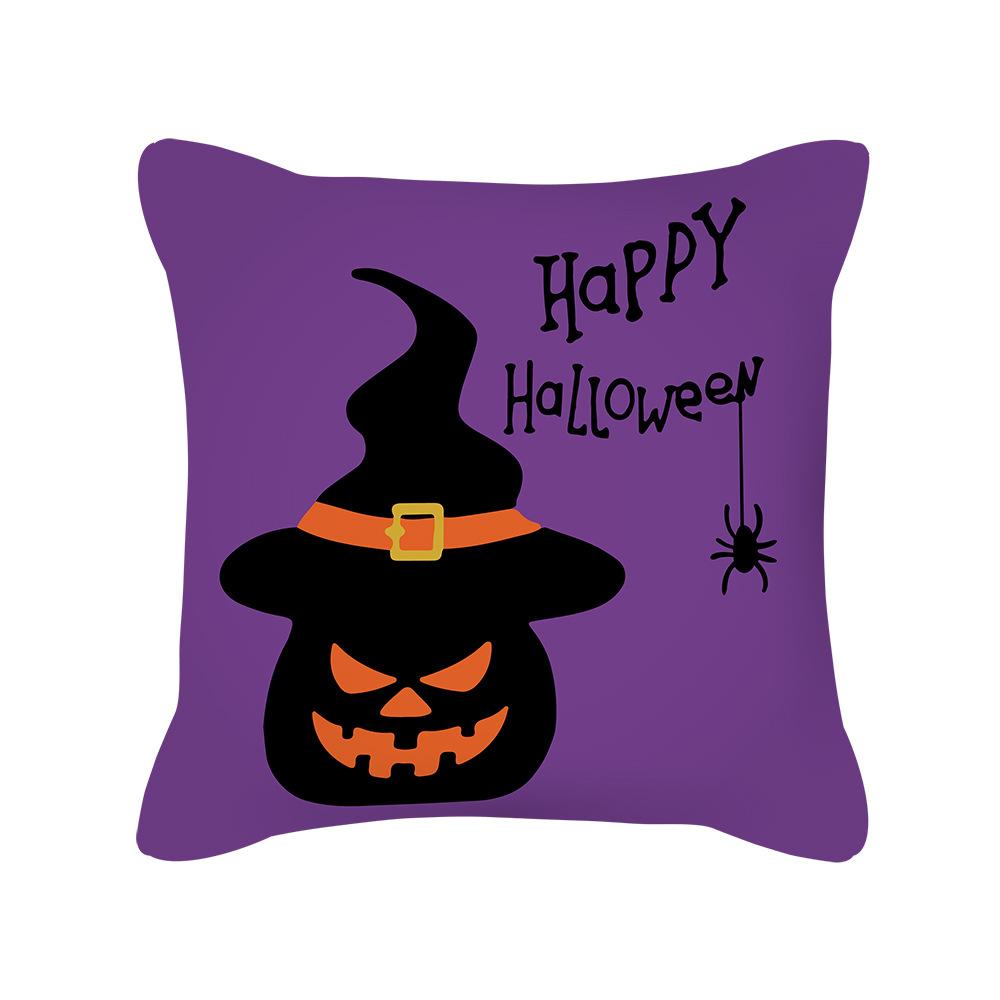 Halloween Cartoon Pumpkin Moon Bat House Decoration Pattern Pillowcase Bedroom Living Room Sofa Cinema Car Garden Pillowcase