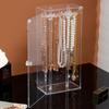 Acrylic Necklace Display Stand with Dustproof Door - Desktop Jewelry Organizer Box
