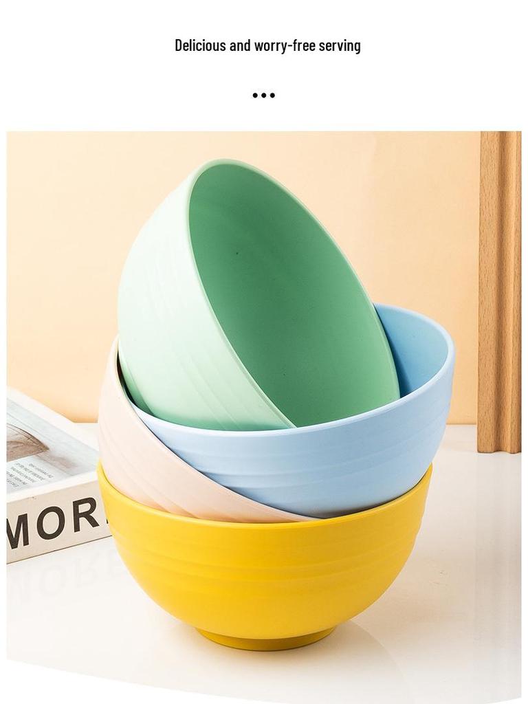 Японская круглая миска 15 см: Подходит для микроволновой печи, Защищен от падений, Идеально для супа, лапши или фруктового салата.