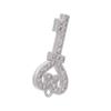 11*22mm Brass Cubic Zirconia Key Charms Pendants for DIY Jewelry Accessory Findings, Model: VD46
