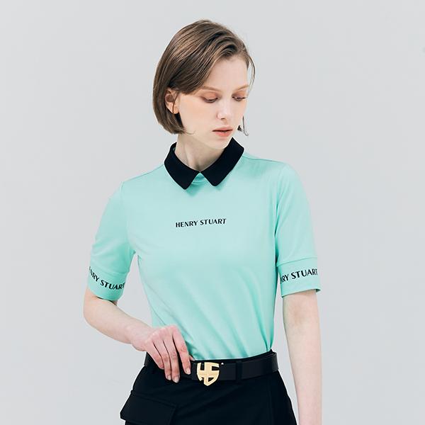 HENRY STUART Women'S Color-Blocked Sleeve T-Shirt Green