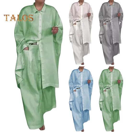 2 шт./компл., осенне-весенняя женская рубашка и брюки, комплект, блузка на пуговицах с длинными рукавами и лацканами с нагрудным карманом, эластичные брюки на талии, OL для поездок на работу, спорт