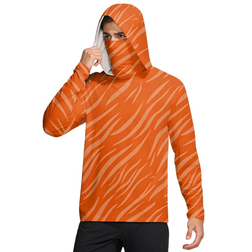 Мужская рубашка с маской Легкая с длинным рукавом Капюшон Для пеших прогулок Рыбалки Для выступлений