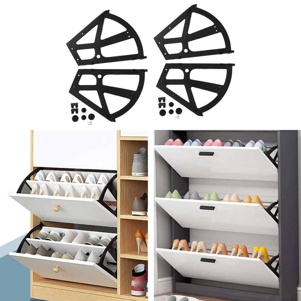 Tipping Shoe Cabinet Accessories Shoes Drawer Hinge, Black Household Durable, Easy To Install,