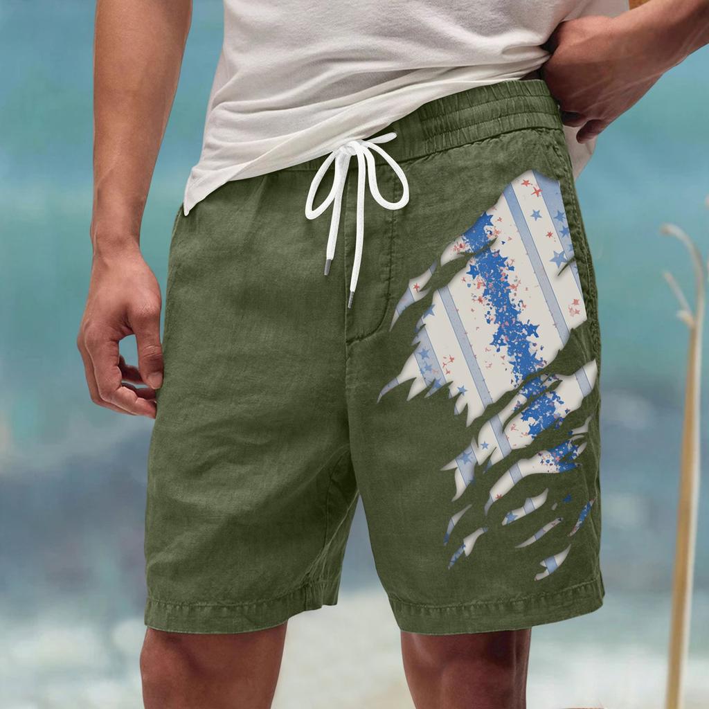 Мужские летние большие повседневные свободные спортивные брюки пляжные шорты