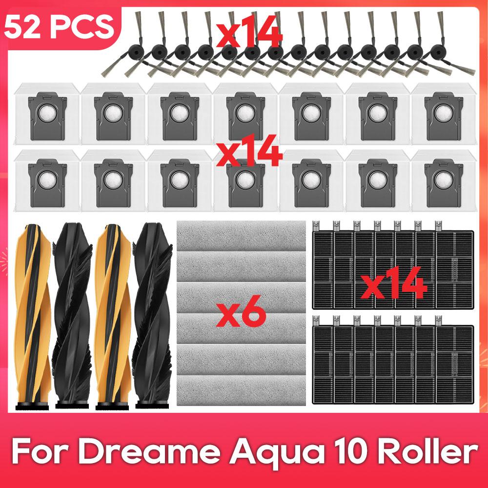 Подходит для ( Dreame Aqua 10 Ultra Ролик в сборе, Aqua 10 Ultra Гусеница ) Комплектующие и принадлежности: Основная боковая щетка, Фильтр, Швабра, Пылесборник