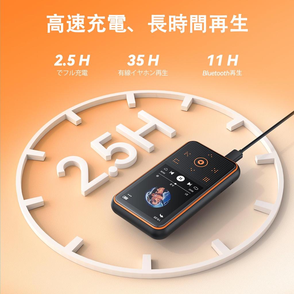 MP3-плеер AGPTEK, зажимной Bluetooth-плеер для тренировок, 36 г, сверхлегкий, 64 ГБ, мини-размер, спортивный звук без потерь, компактный музыкальный плеер, наручный