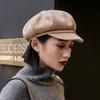 Beret Korean Style British Woolen Octagonal Hat Autumn and Winter Cute Simple Retro Versatile Camel Painter Hat