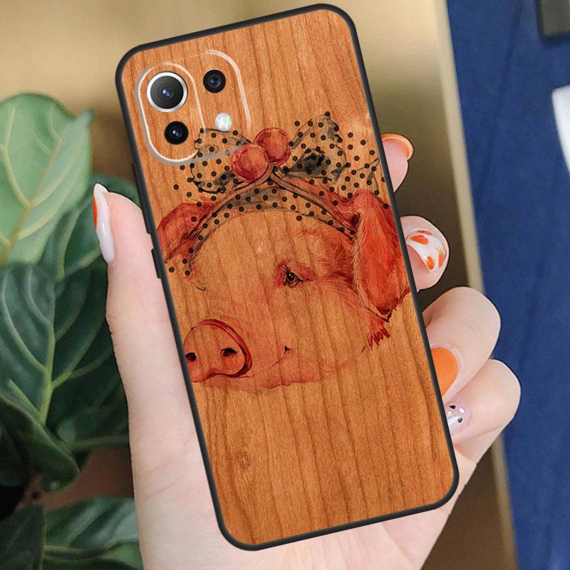 Чехол с изображением животных (Олень Лев Слон) из дерева для Xiaomi 15T 14T 13T Pro 14 15 Ultra 17 Pro Max POCO X7 F8 Pro X5 X6 F5 F6 F7 Чехол