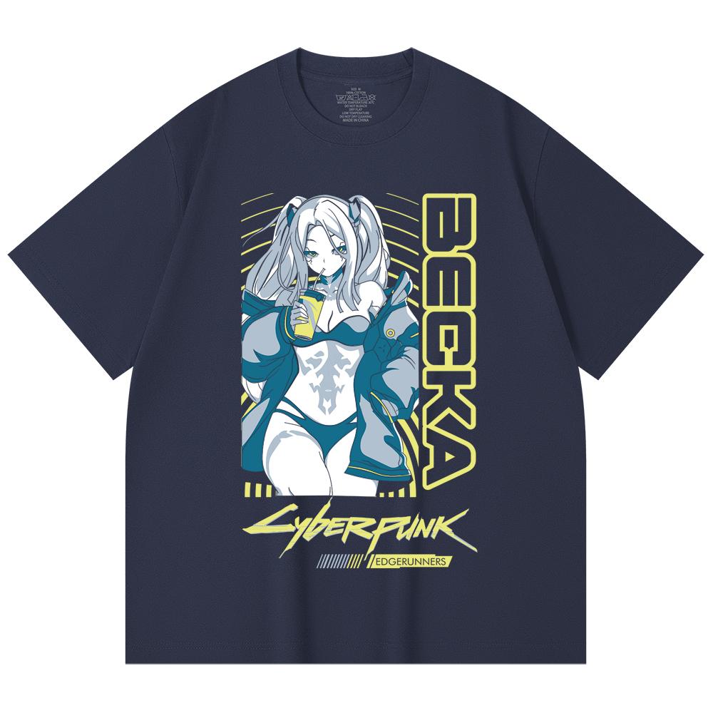 230 Gsm 100% Cotton Cyberpunk V10 Becka Print Unisex Heavy Cotton T Shirt