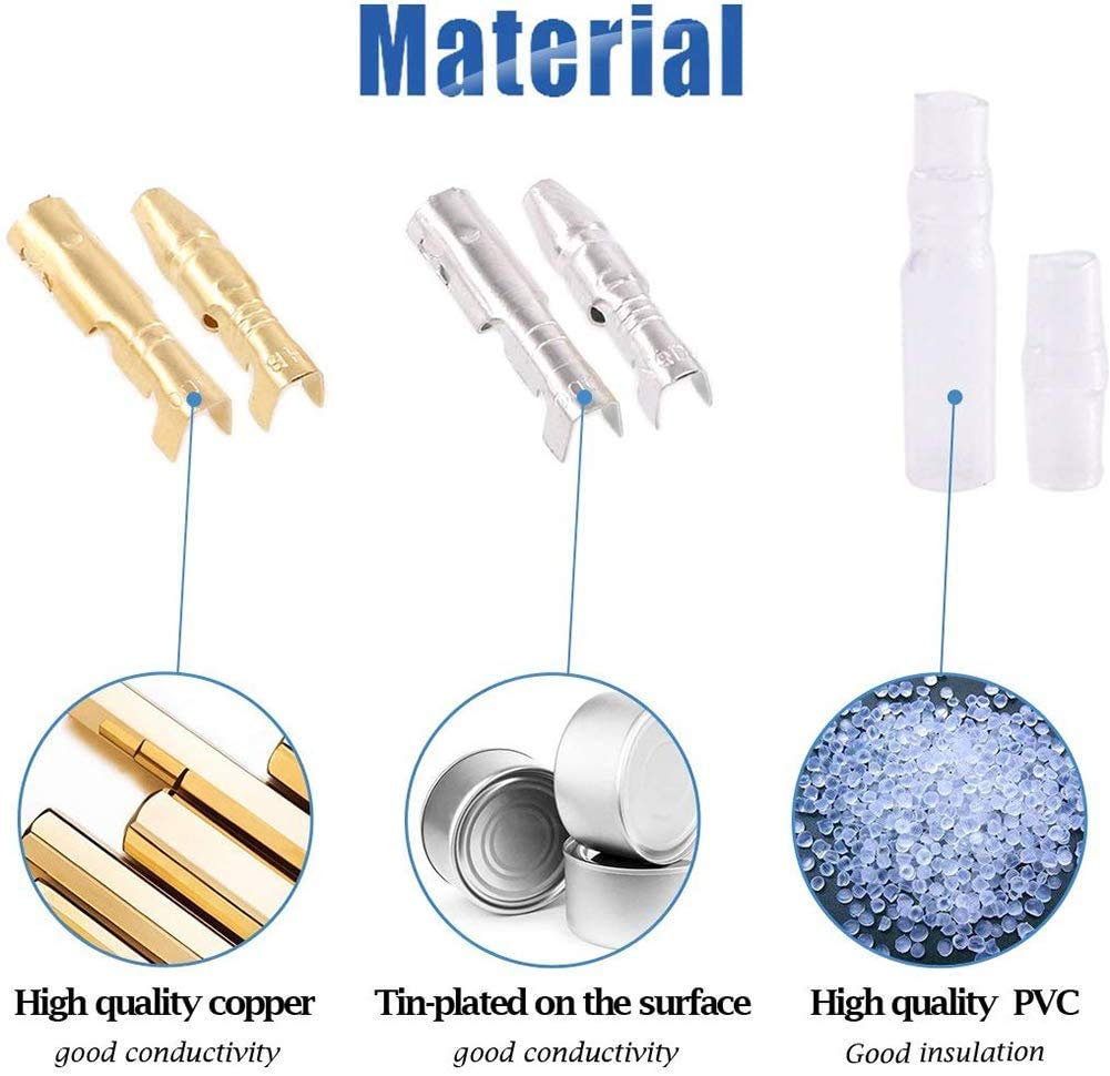 ZOYUBS Kiboshi Terminal Set, 400 Pieces, Gold Plated, Silver Plated, Round Type, Sleeve Set,