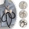 Elegant Pearls and Bowknot Charm Pendnat Keychain Set Sturdy Alloy Bag Accessories Portable for Trendy Women Ladies